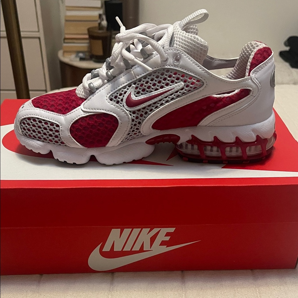 Women’s Nike Red and White Mesh Sneakers